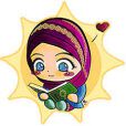 دختر کارتونی و قرآن و قلب و ستاره