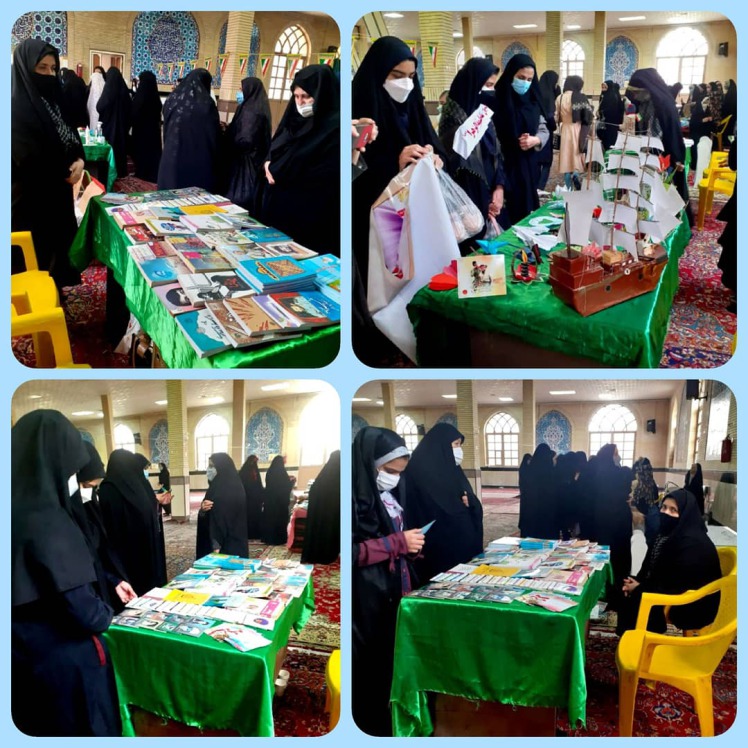 برپایی نمایشگاه خانه قرآن کرامت رضوان در هفته بسیج دانش آموزی در مصلی نماز جمعه شهرستان 